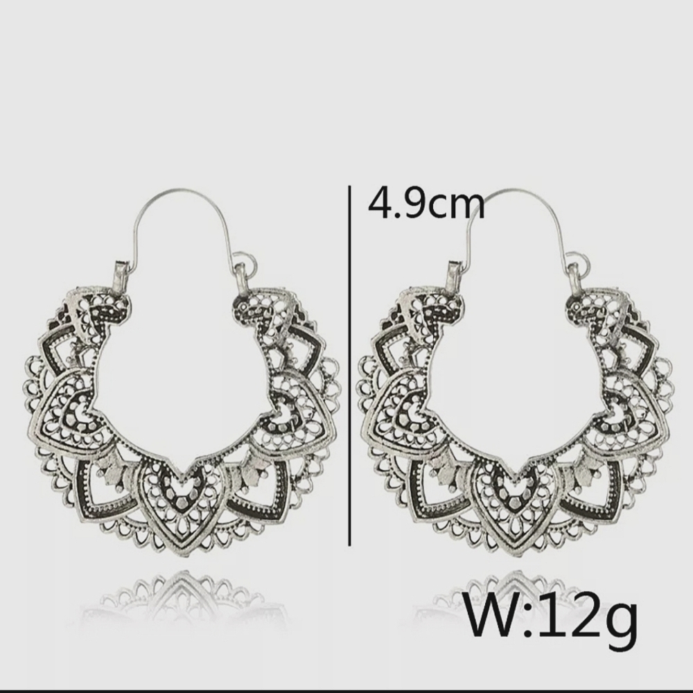 Boho Silver Earrings - Picture 4 of 4